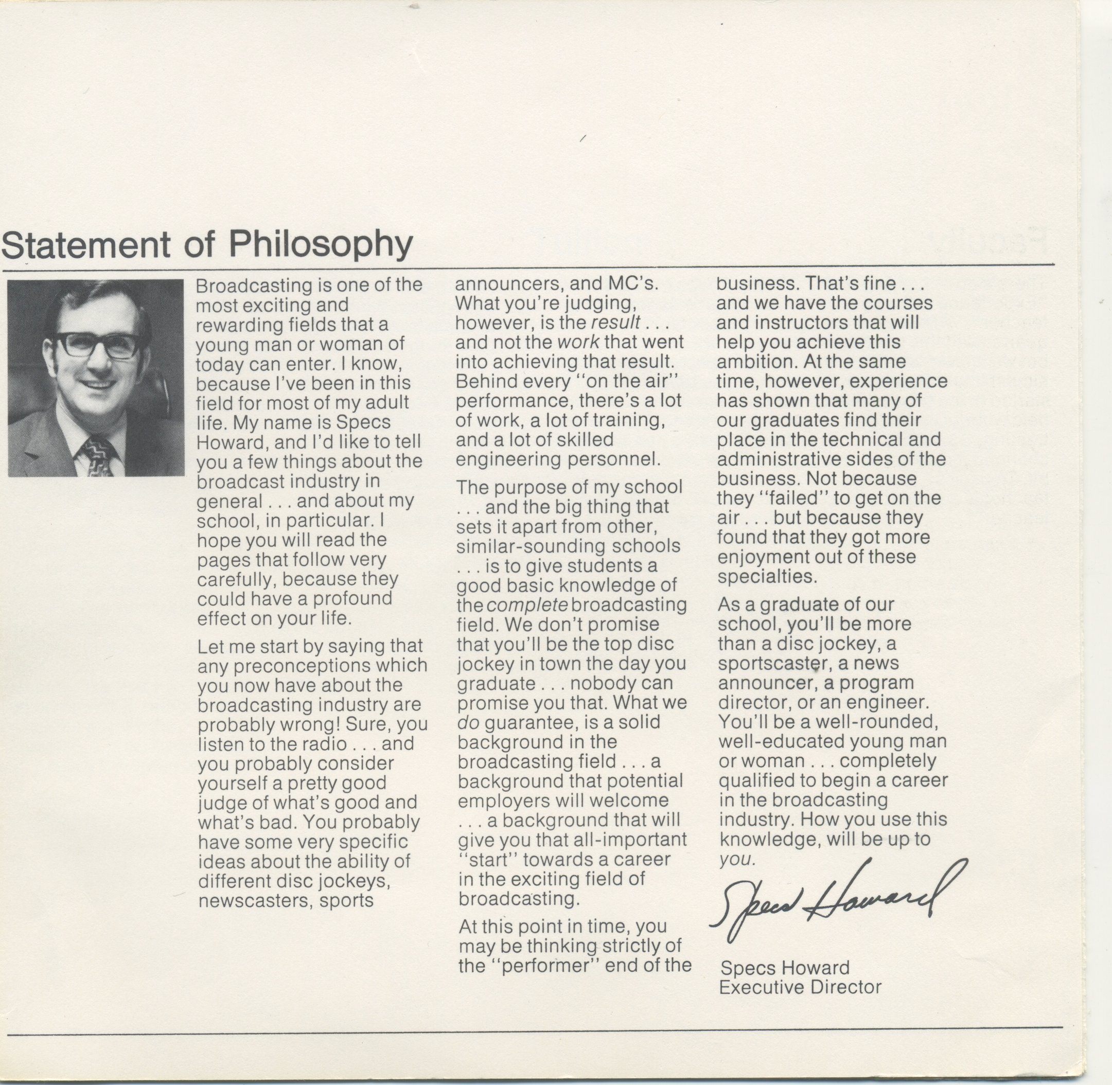 50 Years of the Specs Howard School A Look at the First Catalog